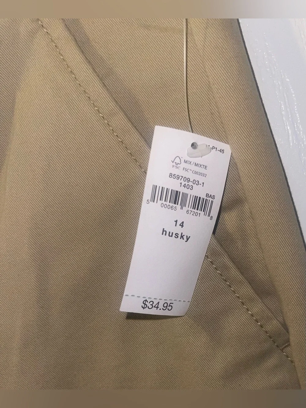 Gap kids 14 Husky khaki chino pants NWT